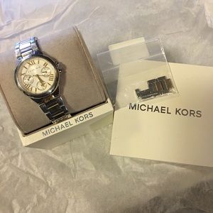 Michael Kors Silver and Gold Watch